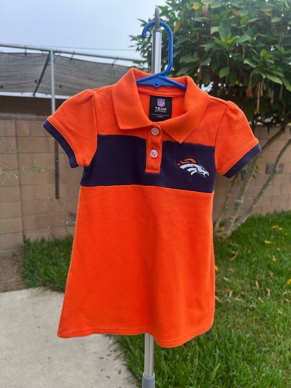 NFL Orange and Navy Polo Dress with Broncos Logo